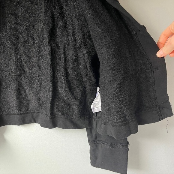 Anthropologie t.La French Terry Lined Black Crop Jacket - Picture 7 of 10